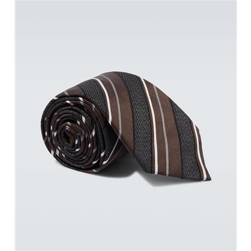 Brioni cravatta in misto seta a righe
