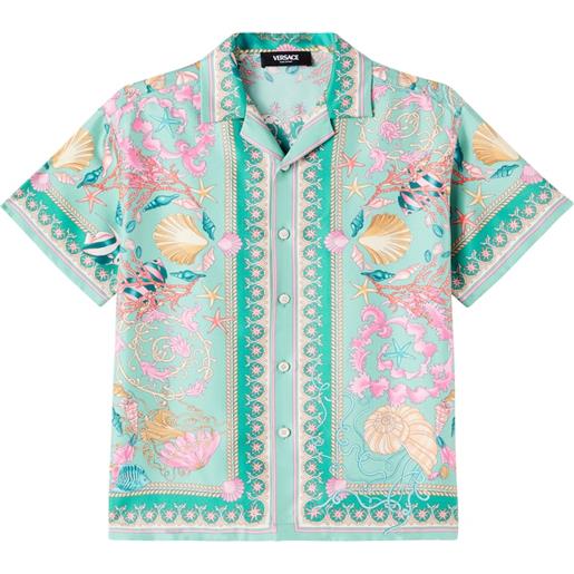 Versace Kids camicia underwater barocco in twill di seta