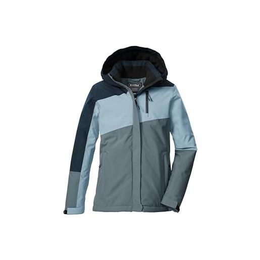 Killtec bambine e ragazze giacca funzionale/giubbotto da esterno con cappuccio e paraneve kow 218 grls jckt, rauchblau, 164, 43503-000