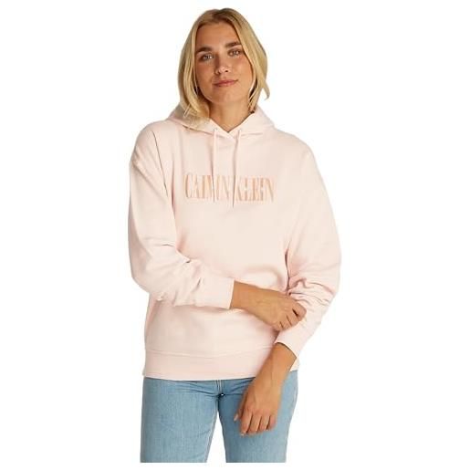 Calvin Klein donna felpa con cappuccio varsity in cotone, rosa (silver peony), xs