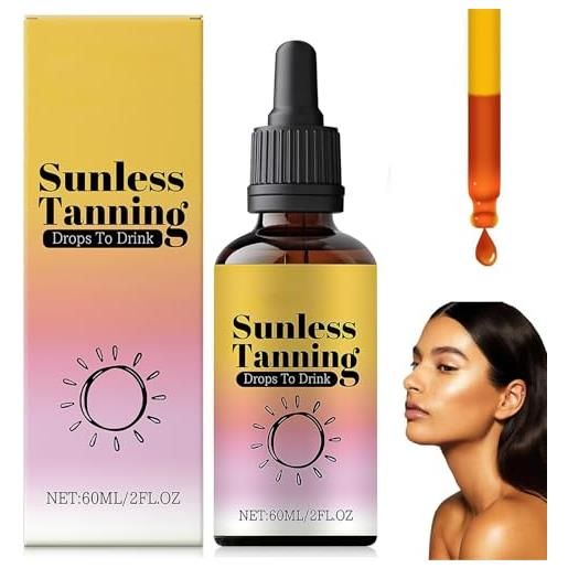 Pipihome gocce abbronzanti senza sole, gocce abbronzanti da bere, self tanning drops esalta toni naturali della pelle, gocce autoabbronzanti per donne e uomini (a)
