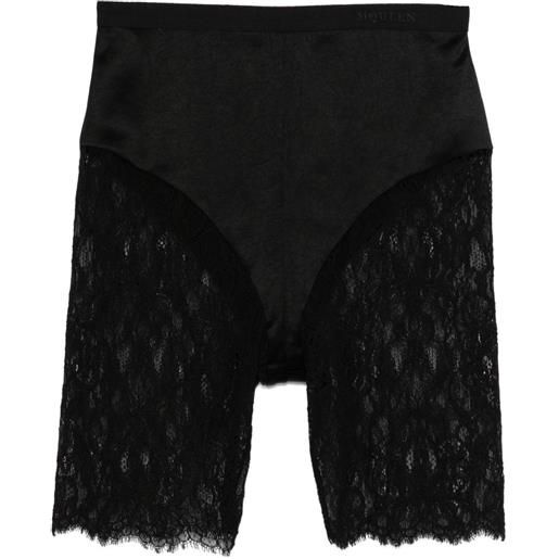 Alexander McQueen shorts con inserti - nero
