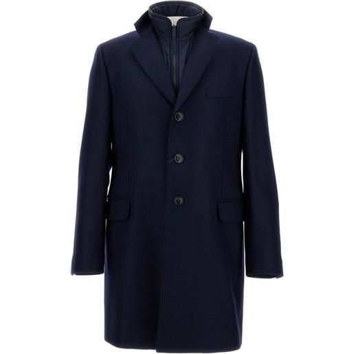 Fay cappotto con colletto rimovibile - blu