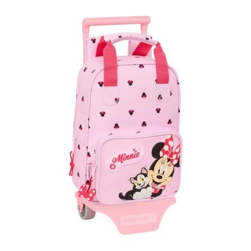 safta minnie mouse naive - zaino scuola 765 con carrello 805, ideale per bambini di diverse età, comodo e versatile, qualità e resistenza, 20 x 8 x 28 cm, rosa chiaro, m, casual