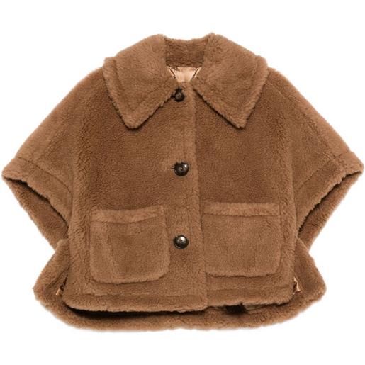 Max Mara mantella con applicazione - marrone