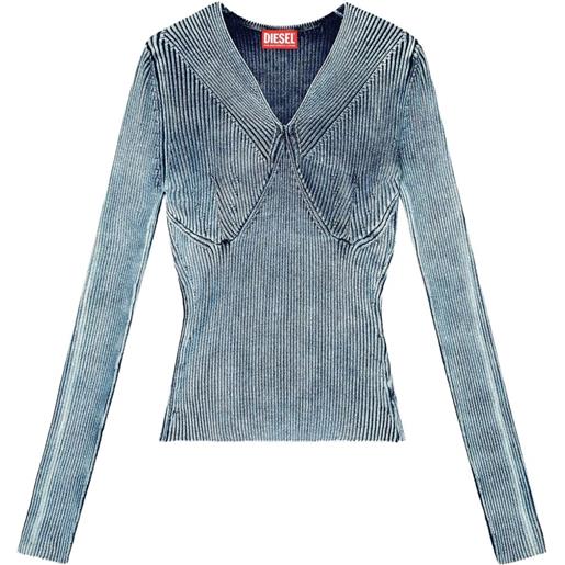 Diesel top con scollo a v - blu