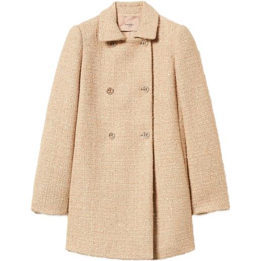 TWINSET cappotto con paillettes - toni neutri