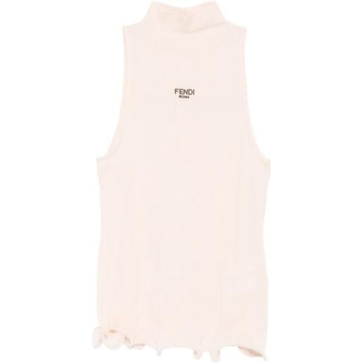 FENDI top a coste - rosa