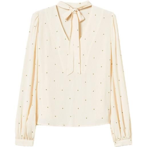 TWINSET blusa con collo lavallière - toni neutri