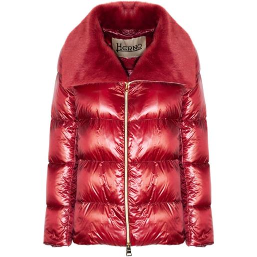 Herno piumino trapuntato con colletto ampio - rosso