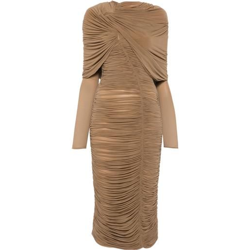 Magda Butrym abito midi drappeggiato - marrone