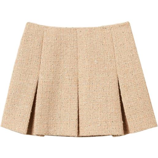 TWINSET minigonna bouclé plissettata - toni neutri