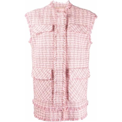MSGM gilet con frange - rosa