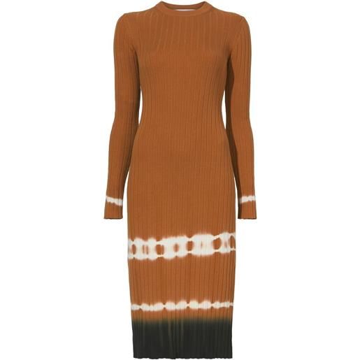 Proenza Schouler White Label abito midi con fantasia tie-dye - marrone
