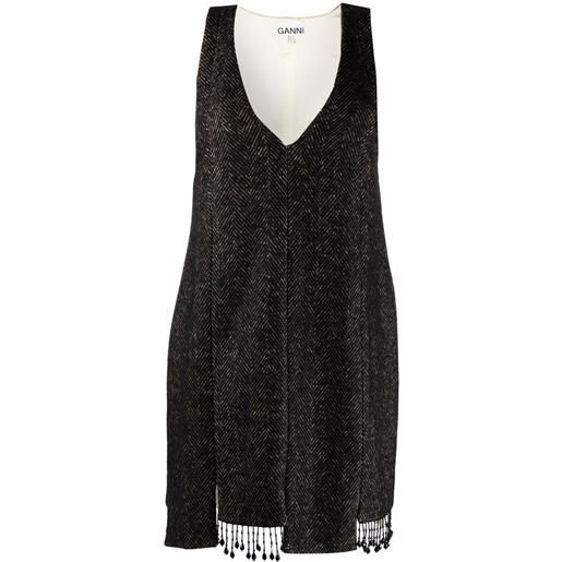 GANNI abito con perline - nero