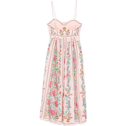 FARM Rio abito lungo delicate forest a fiori - rosa