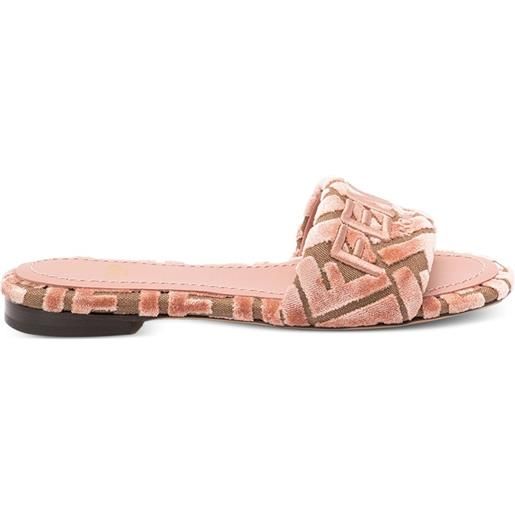 FENDI sandali con logo - rosa