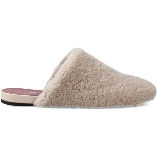 Premiata slippers in shearling - bianco