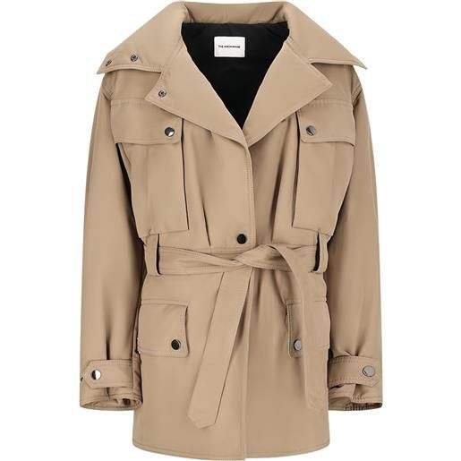 THE ANDAMANE giacca con cintura e tasche cargo - toni neutri