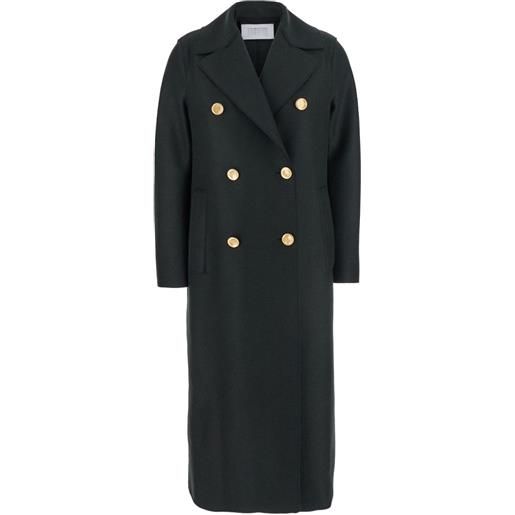 Harris Wharf London cappotto military doppiopetto con bottoni oro - verde