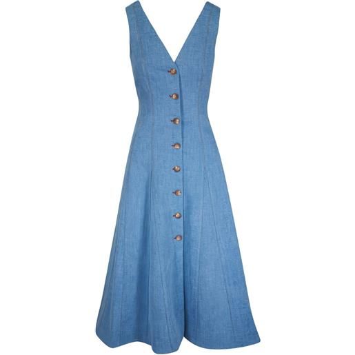 Veronica Beard abito midi smanicato - blu