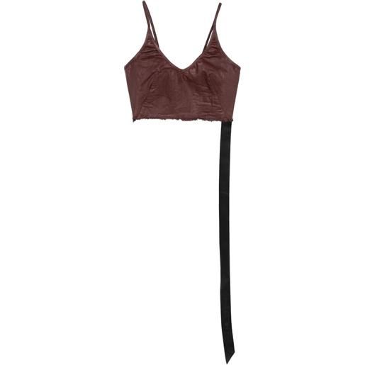 Rick Owens DRKSHDW top corto con frange - rosso