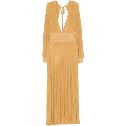 Antonino Valenti abito lungo con scollo a v - giallo