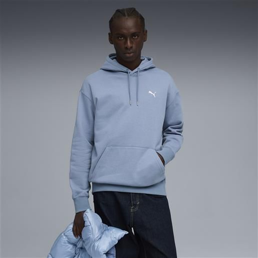 PUMA felpa con cappuccio in pile wardrobe essentials vestibilità comoda da uomo, abbigliamento, blu, s