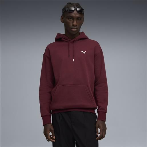 PUMA felpa con cappuccio in pile wardrobe essentials vestibilità comoda da uomo, abbigliamento, rosso, xl