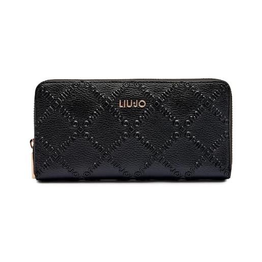 Liu Jo portafoglio lungo con chiusura zip. Possiede vari scomparti per banconote, tessere e monete. 19 x 2 x 10 cm 22222 nero