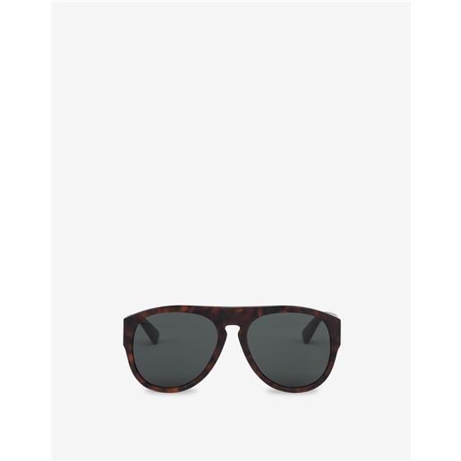 Moschino - occhiali da sole con lenti verdi - marrone