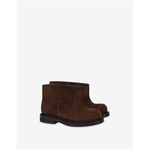 Moschino - stivaletti in crosta olivia - marrone