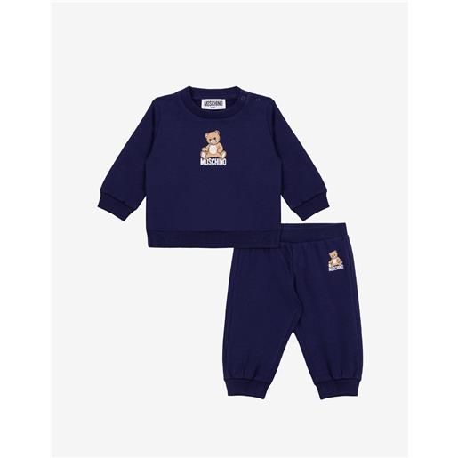 Moschino - completo tuta in felpa di cotone Moschino teddy bear - blu
