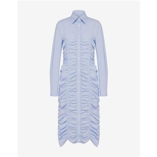 Moschino - abito in popeline di cotone drappeggiato - blu