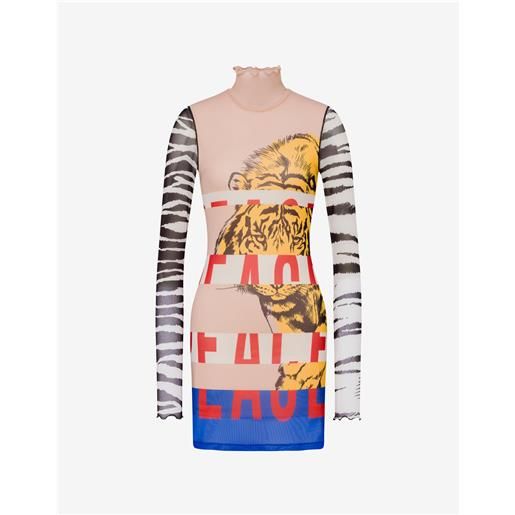 Moschino Jeans - abito in tulle stampato - multicolore