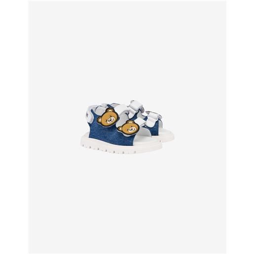 Moschino - sandali in denim teddy bear - bianco;Blu