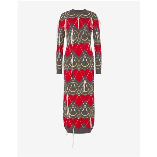 Moschino - abito in misto lana smiley® - grigio