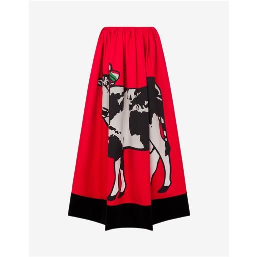Moschino - gonna in gabardina di cotone archive - rosso