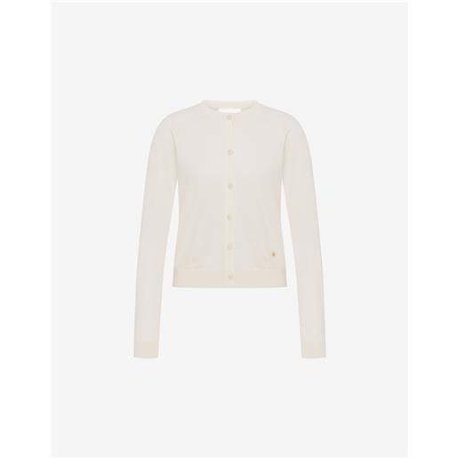 Moschino - maglia in lana golden m con cut-out - bianco
