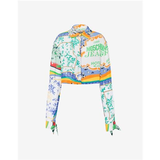 Moschino Jeans - camicia in crêpe scarf print - multicolore