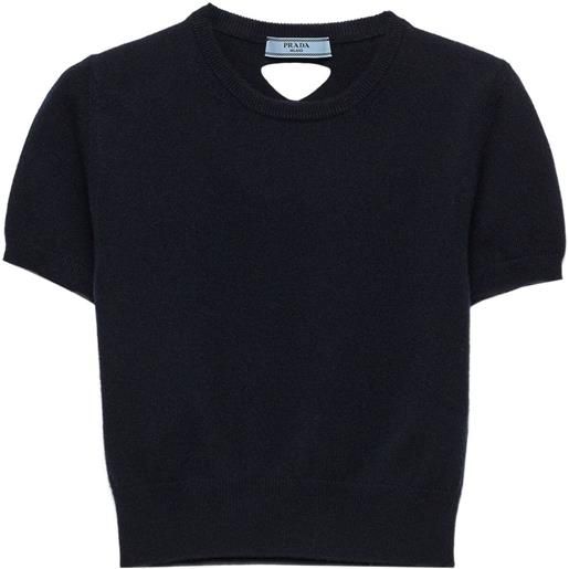 Prada maglione girocollo a maniche corte - blu
