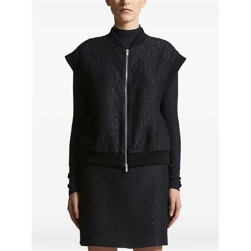 Peserico felpa smanicata con paillettes e cappuccio - nero