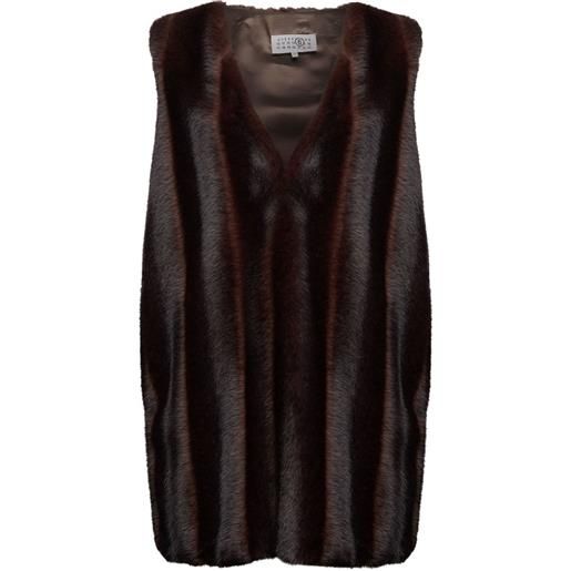 MM6 Maison Margiela abito corto in pelliccia sintetica - nero