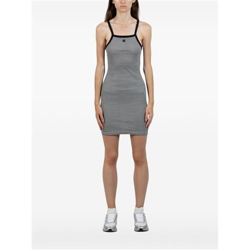 Courrèges abito corto con motivo pied-de-poule - nero