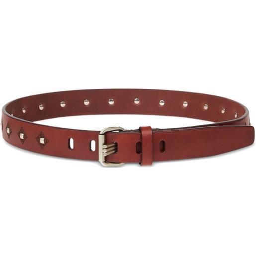 ETRO cintura in pelle con borchie - marrone