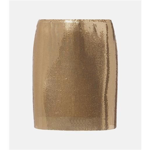 Versace minigonna in mesh metallizzato