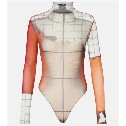 Jean Paul Gaultier body fire in mesh