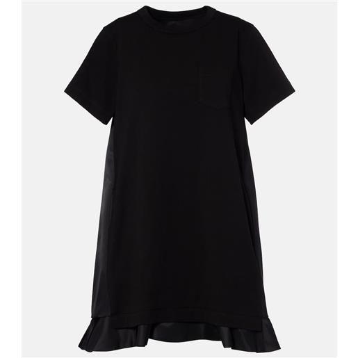 Sacai abito corto in cotone con volant