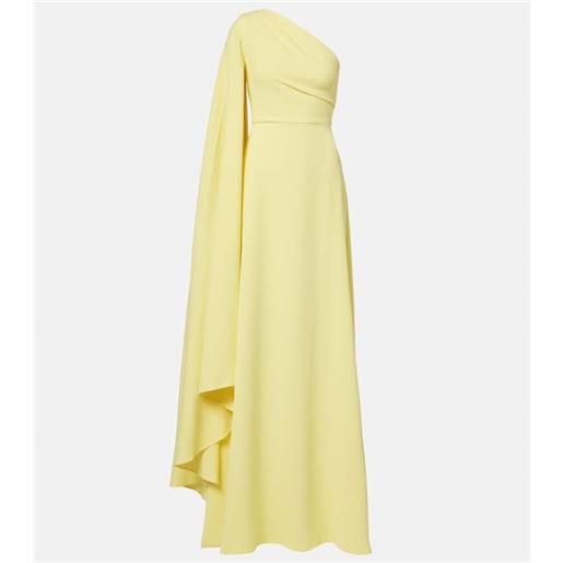 Solace London abito lungo yazmin asimmetrico con mantella