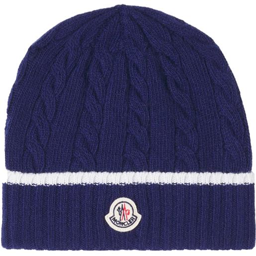 Moncler Enfant berretto in lana vergine con logo